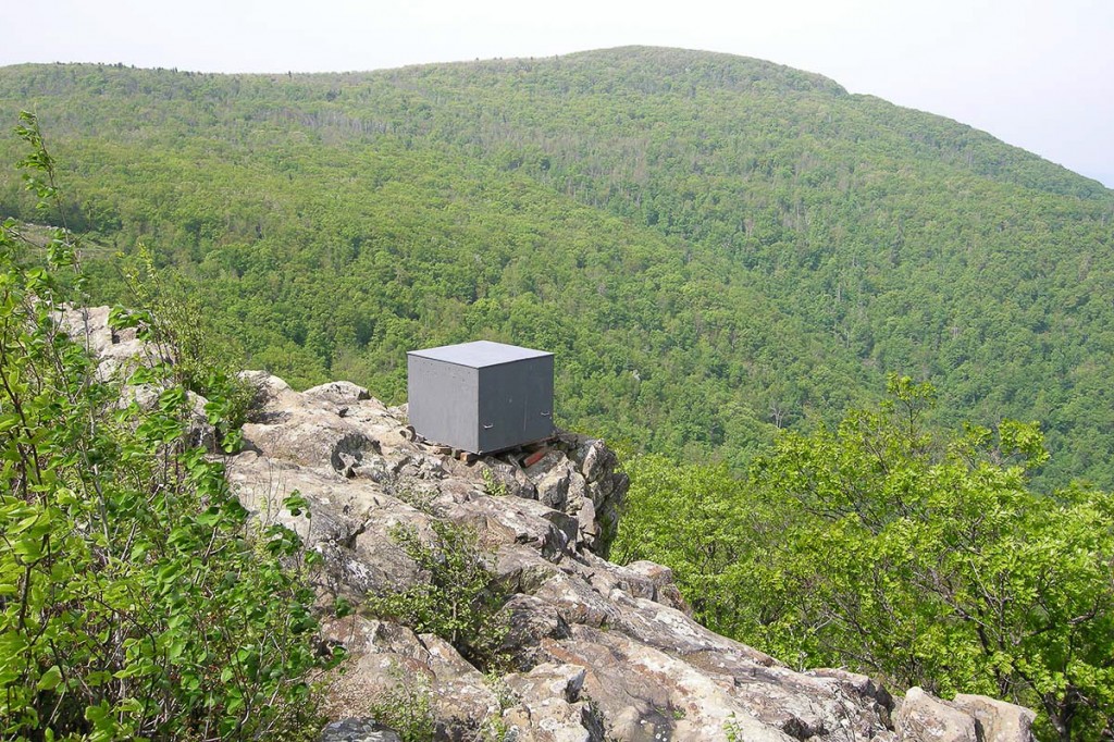 Peregrine Falcon hack box on Franklin Cliffs.